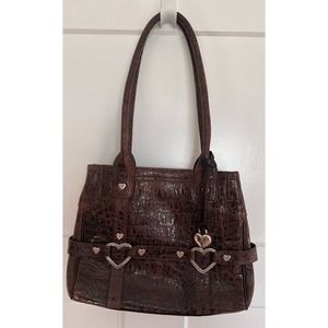 Brighton Brown Leather Shoulder Bag Purse EUC